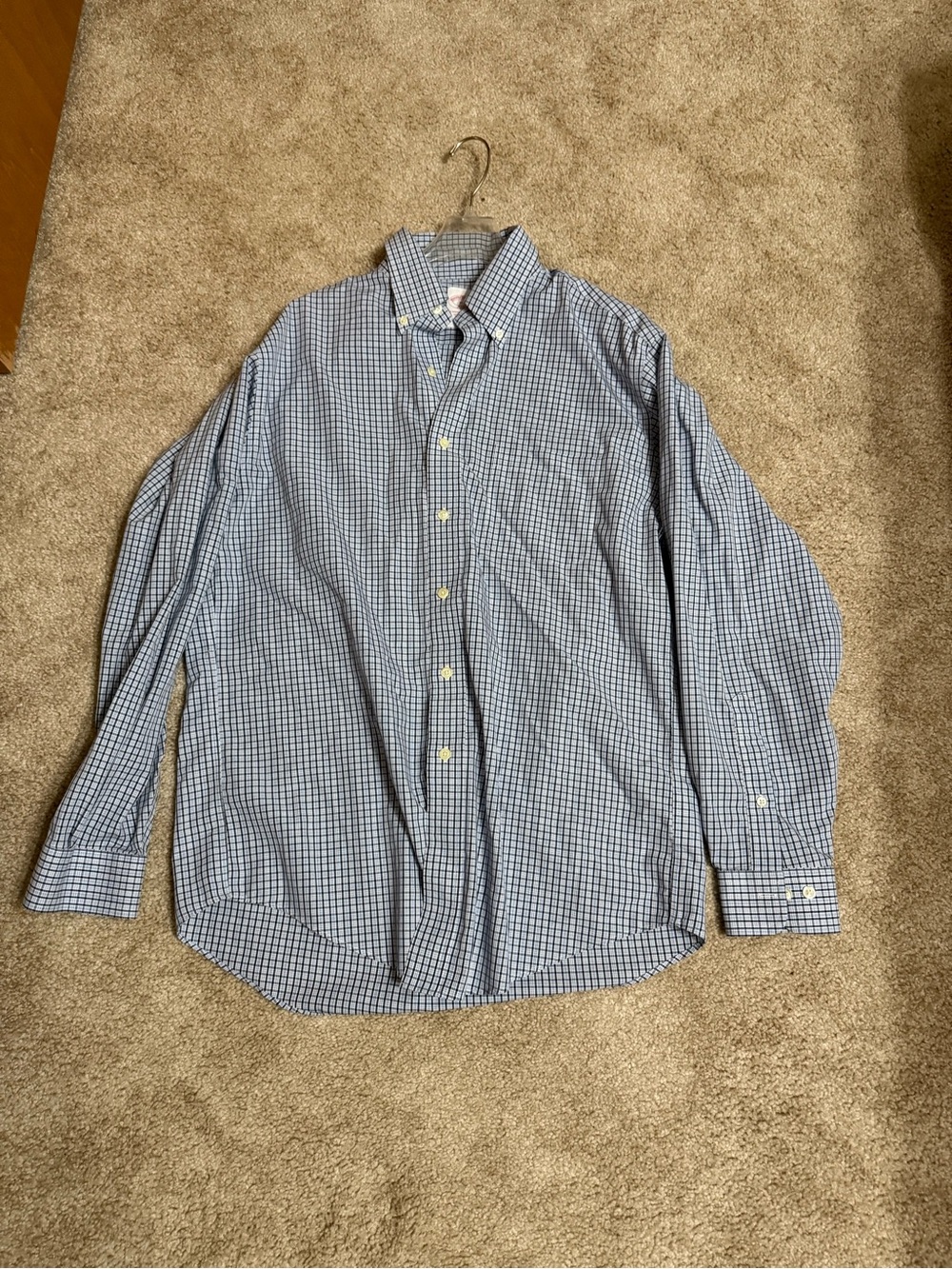 Brooks brother Men's Blue Check Button-Down Shirt